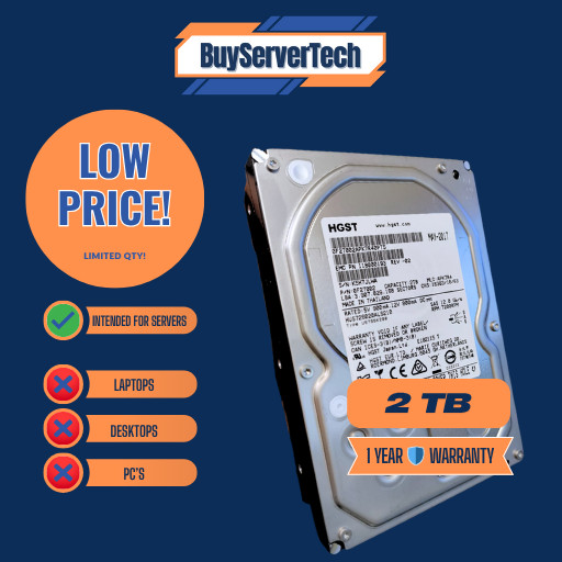 HGST HUS726020ALS210 2TB 7.2K SAS 3.5" 12Gbps Hard Drive ZERO HOURS
