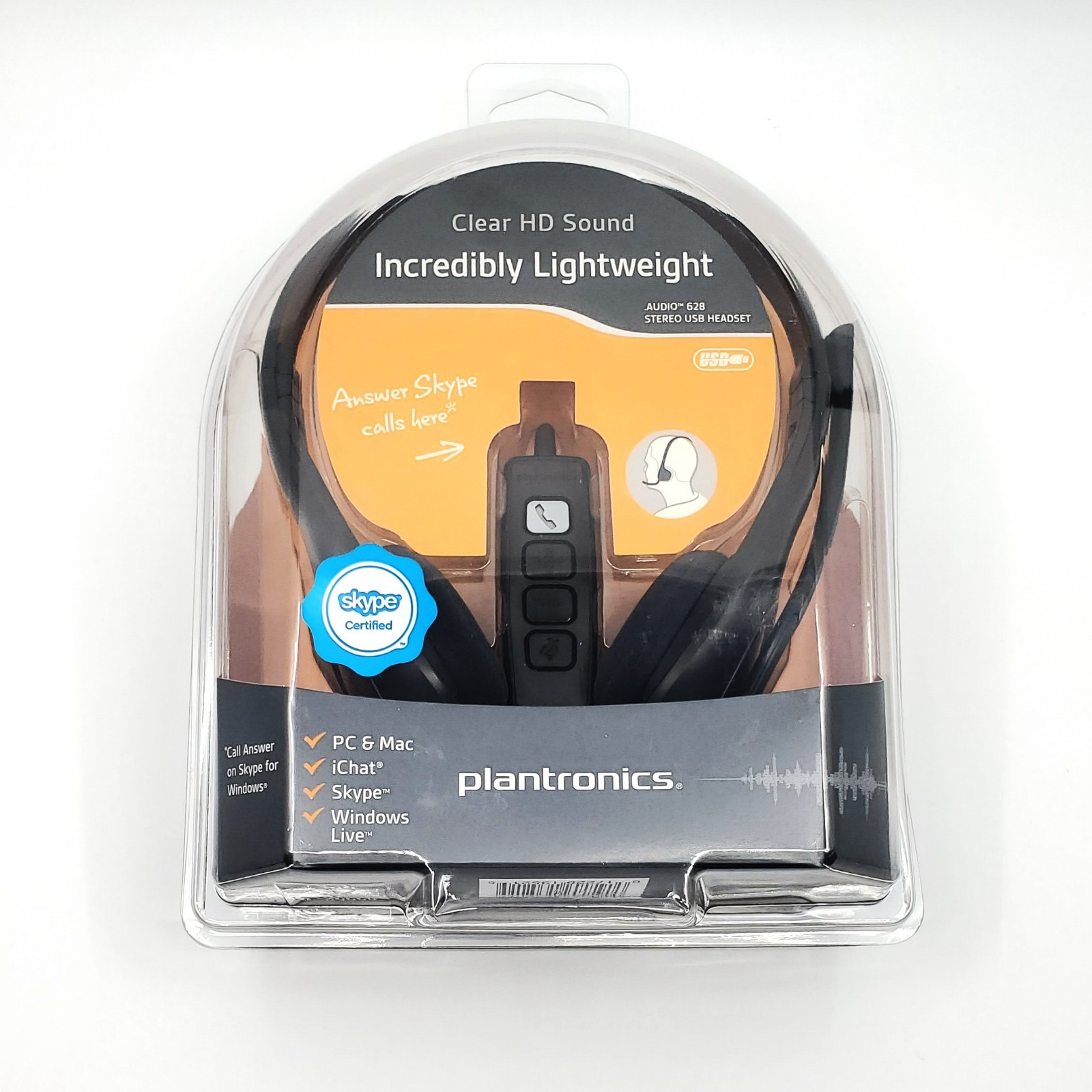 USB Headset - Plantronics Audio 628 - Voice/Gaming - Ships Fast - NEW