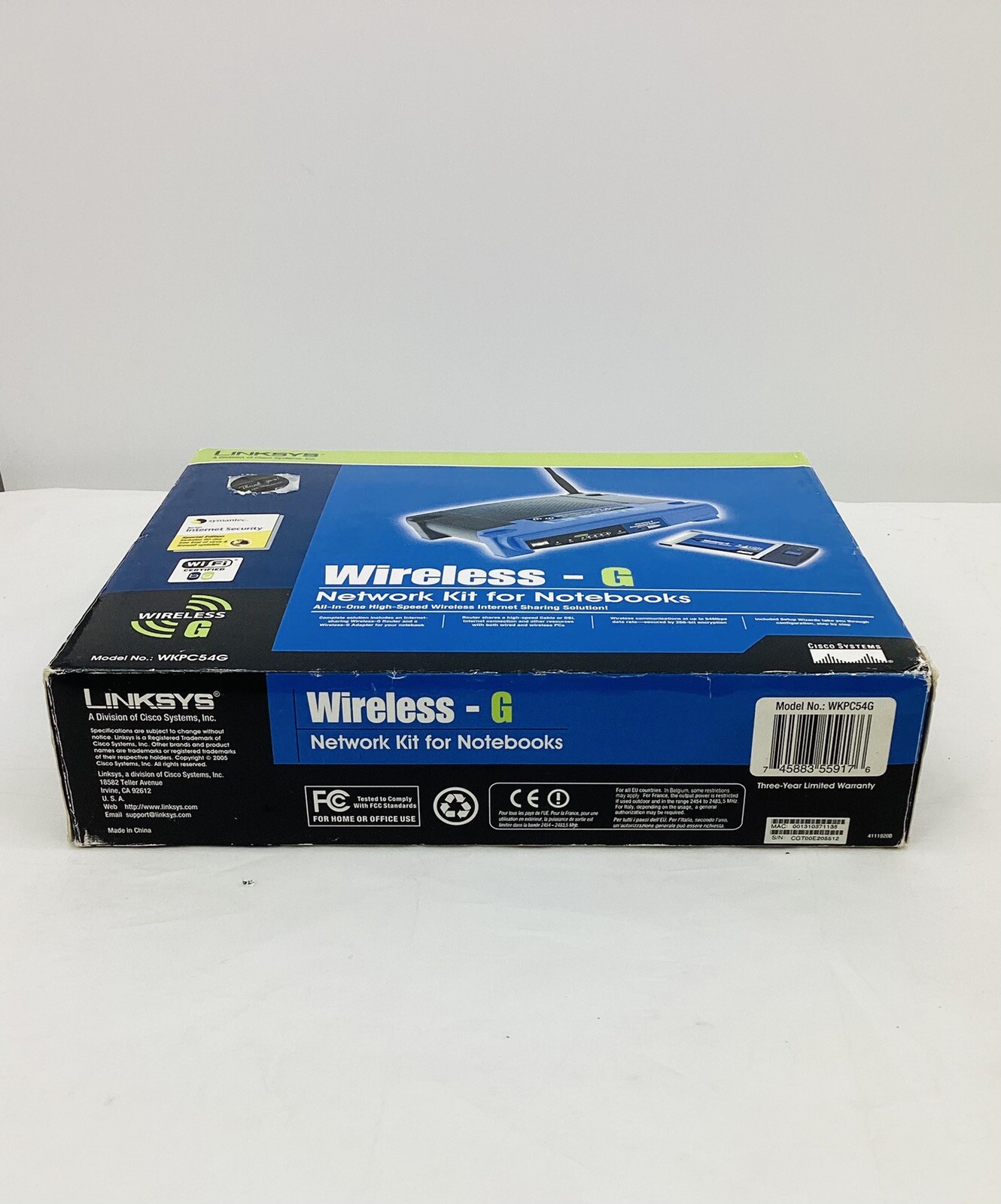Linksys WKPC54G 54 Mbps 4-Port 10/100 Wireless G Router New
