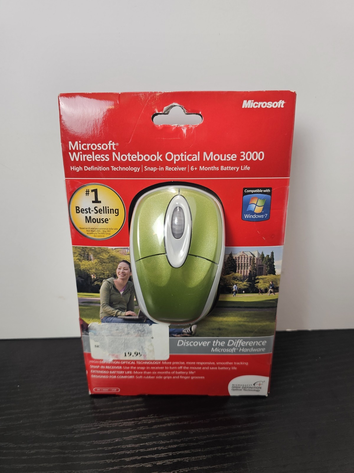 Microsoft Notebook 3000 Wireless Optical MOUSE Green - NEW