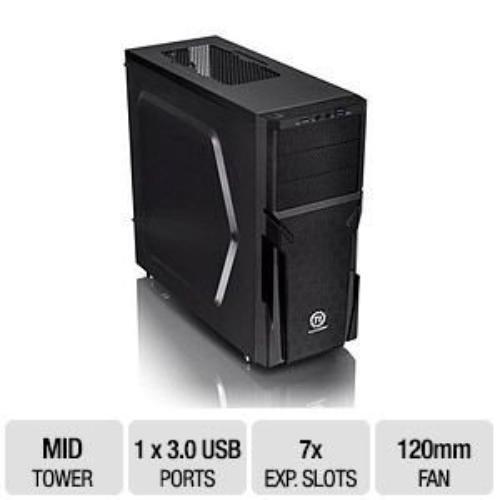 Thermaltake Versa H21 Mid-tower Chassis - Mid-tower - Black - Steel - 6 X Bay -