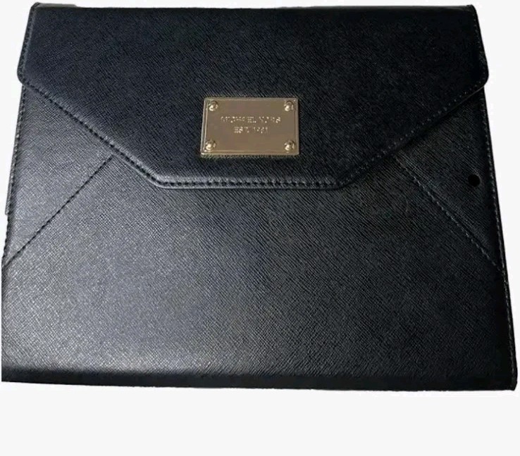 Michael Kors iPad mini Clutch Folding Folio Case Black Leather Magnetic Stand