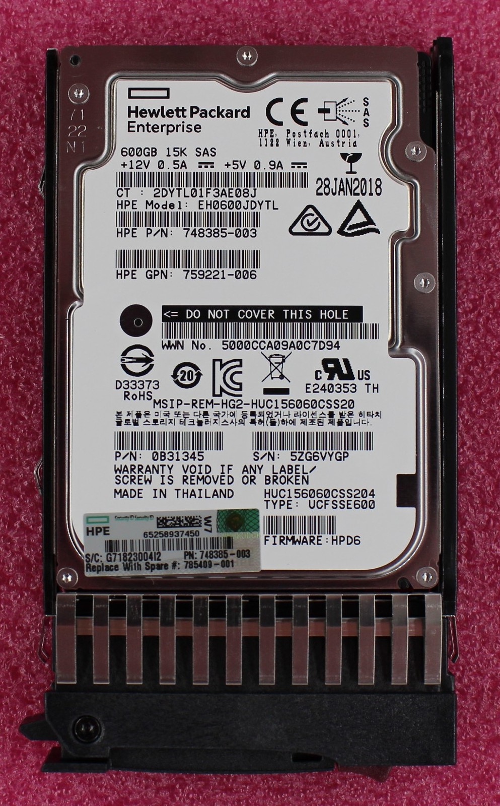 785409-001 - HPE 600GB 15K RPM SAS 2.5 inch Enterprise Hard Drive.