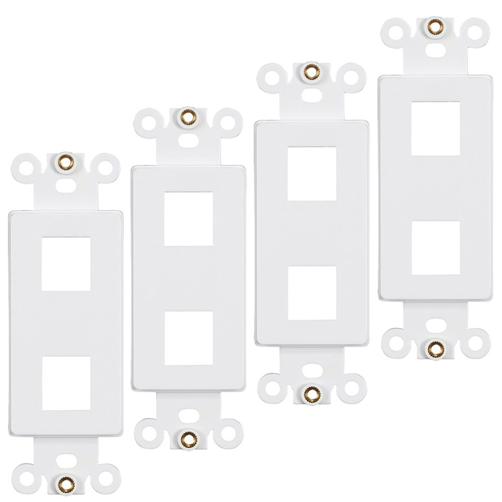 4x 2 Port Hole 1-Gang Keystone Jack Insert Decora Style Wall Plate Modular White