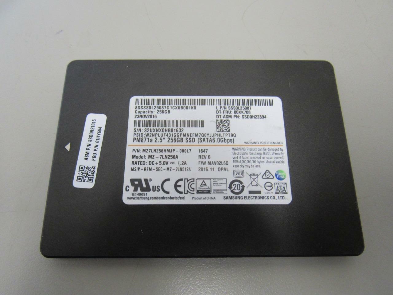 Samsung 256GB SSD PM871a 2.5 SATA MZ-7LN256A