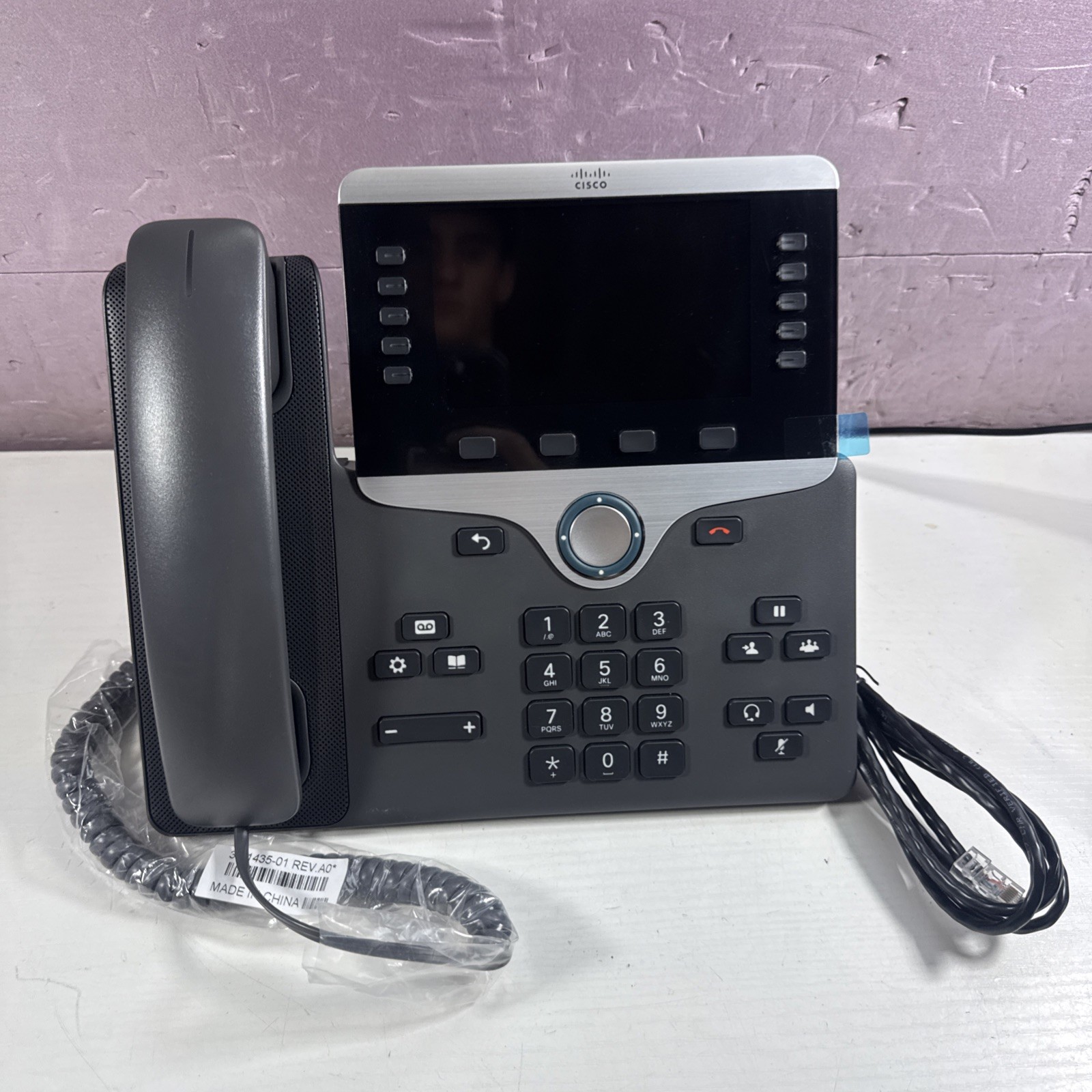 Cisco CP-8811 UC IP Phone Charcoal 68-6055-02 with Handset, Stand and Cables