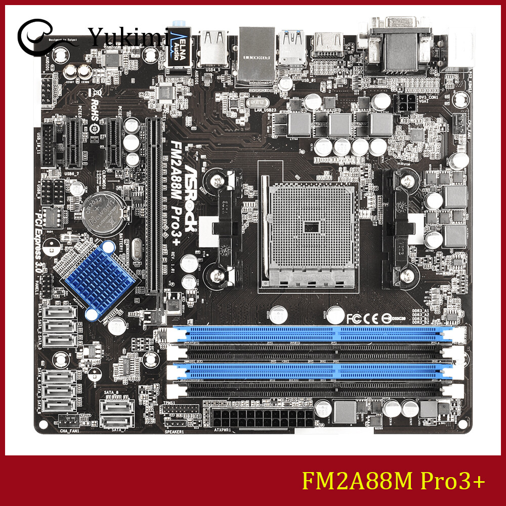 FOR ASROCK FM2A88M Pro3+ DDR3*4 AMD 64GB HDMI DVI-D D-Sub Motherboard Test OK