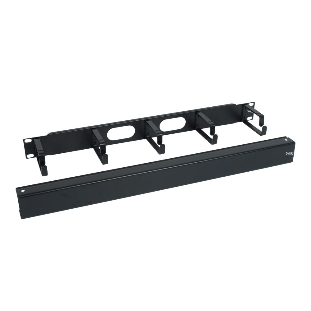 ICC 1U Ring Cable Manager Panel with Cover, Metal, 1 Pack, Metal D-Ring 