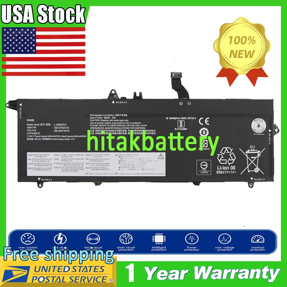 L18M3PD1 L18M3PD2 L18C3PD2 5B10W13878 SB10T83123 battery for LENOVO T490s T495s