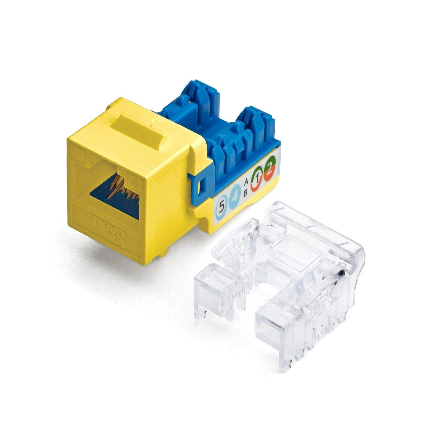 Cat6 Keystone Jack, Unshielded (UTP), 90 Degree Punch-Down, Poe++ (4Ppoe) 100W,
