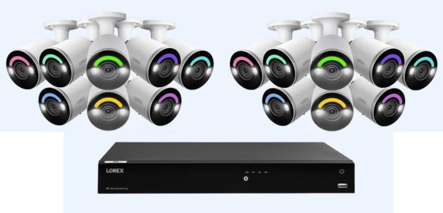 NEW Lorex 16 Channel PoE 4TB NVR Security 8 x 4K IP UHD Smart Deterrence Cameras