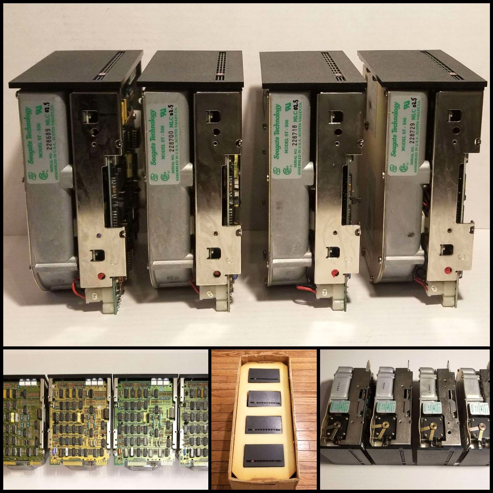 Seagate ST-506 5mb Hard Drives With IBM Front Plate Circa 1982 - Box of Four