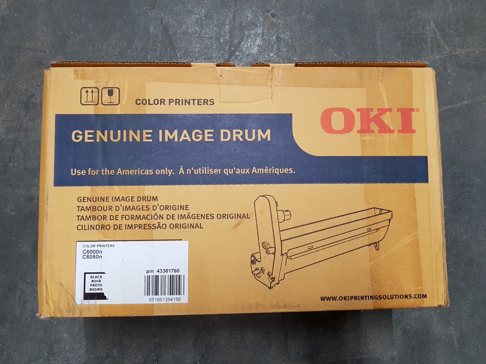 Genuine Oki 43381760 Black Image Drum C6000n C6050n BNIB