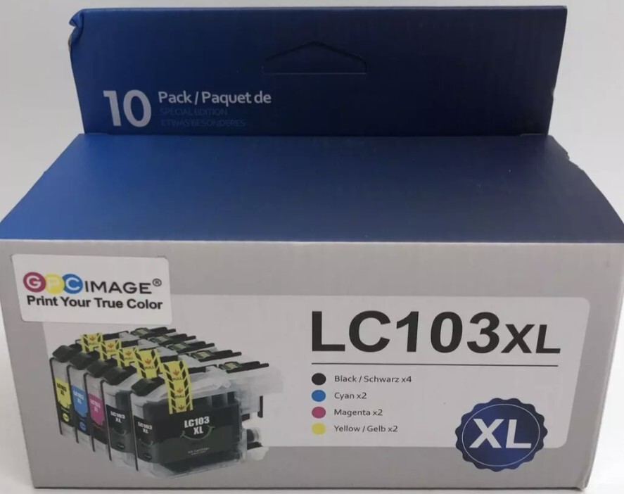 GPC Image LC103 XL Ink Cartridges Replacement For Brother 103 Ink - 10 Pack