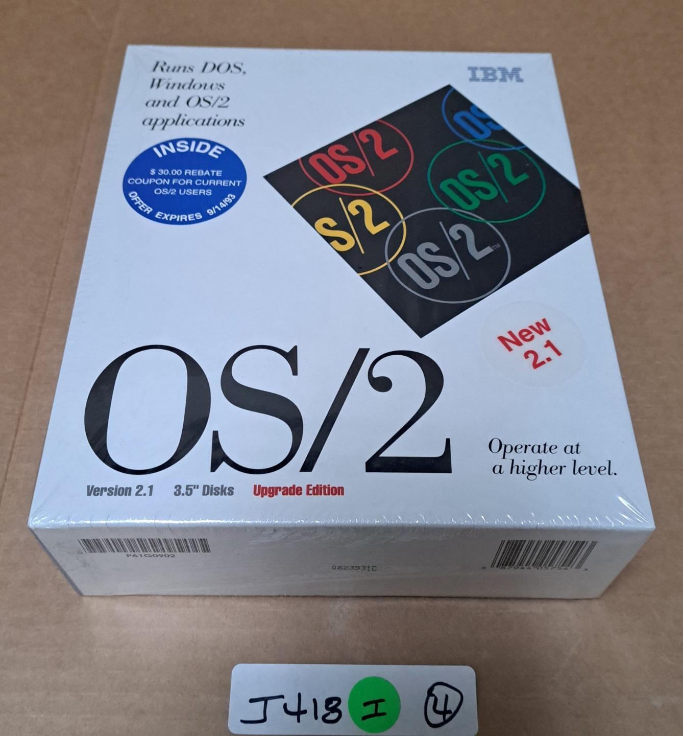 ONE NEW SEALED IBM OS/2 VERSION 2.1 UPGRADE EDITION  4 AVAILABLE  i