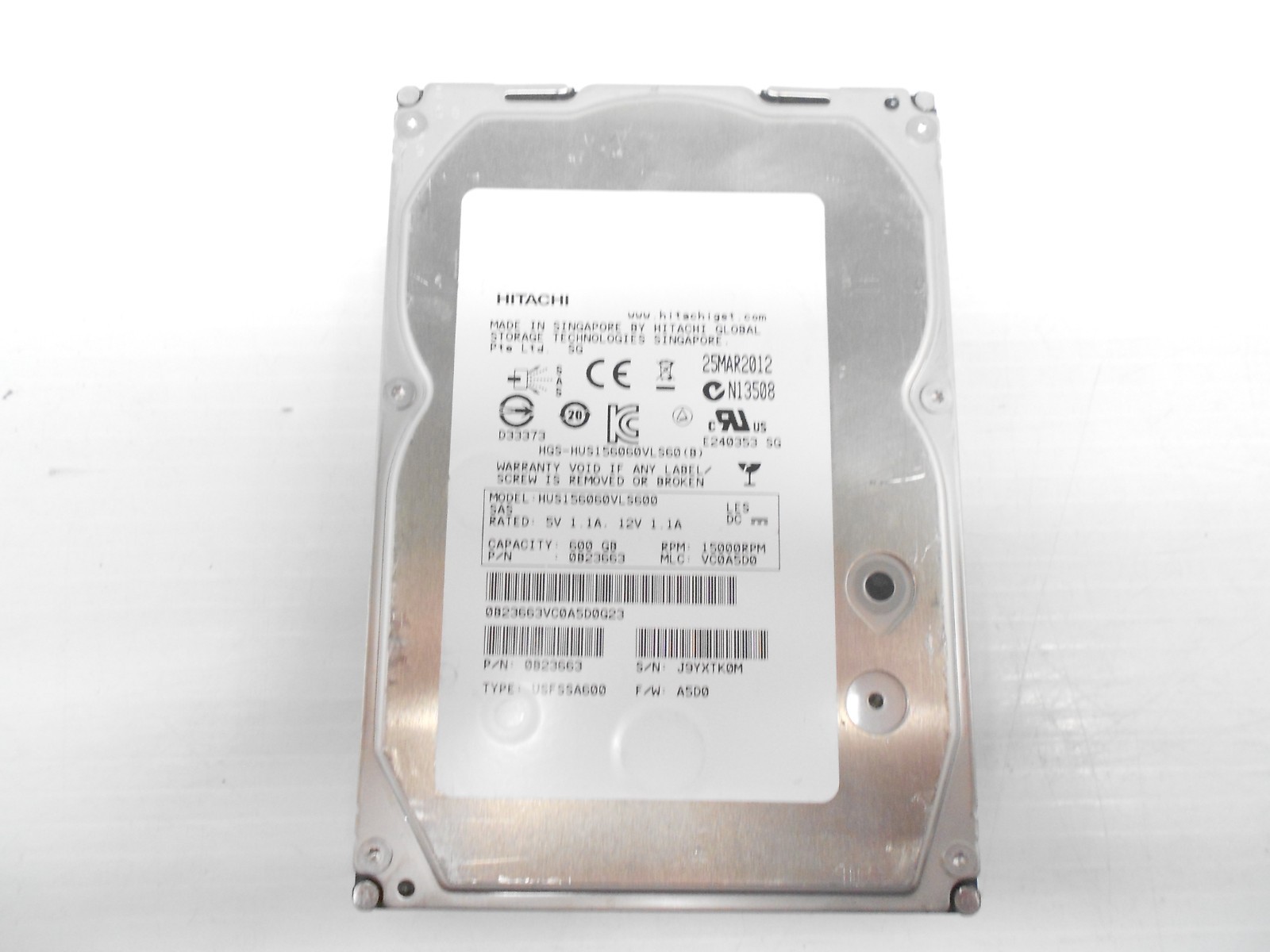 Hitachi HGST HUS156060VLS600 600GB 15K 3.5" SAS Server Hard Drive Fits Dell / HP