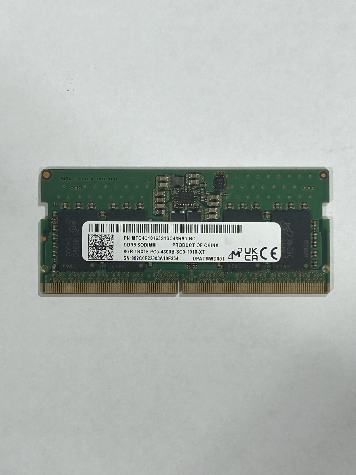 Micron 8GB DDR5 SODIMM MTC4C10163S1SC48BA1 MTC4C10163S1SC48B Laptop Memory RAM