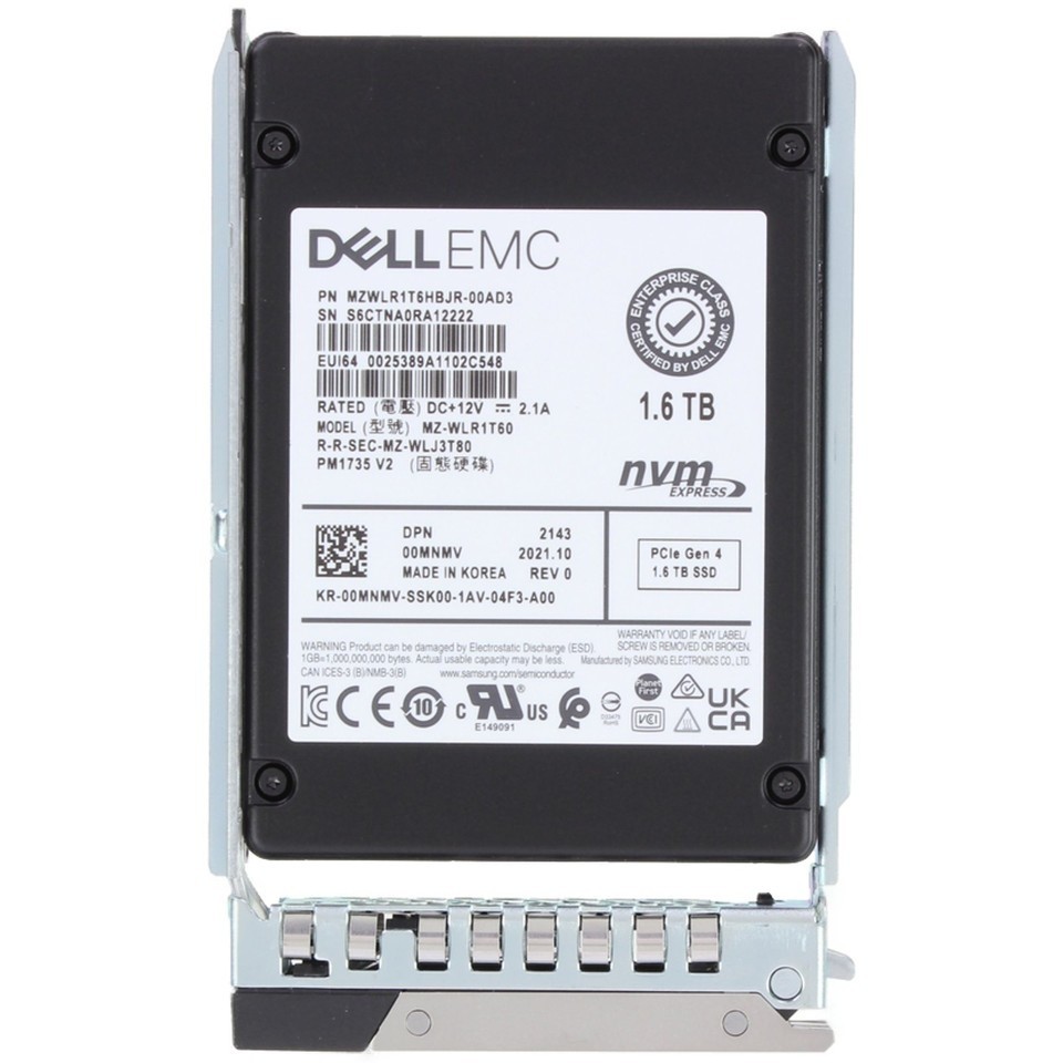 00MNMV DELL SAMSUNG 1.6TB NVME PCIE 2.5'' ENTERPRISE SSD HARD DRIVE 0MNMV