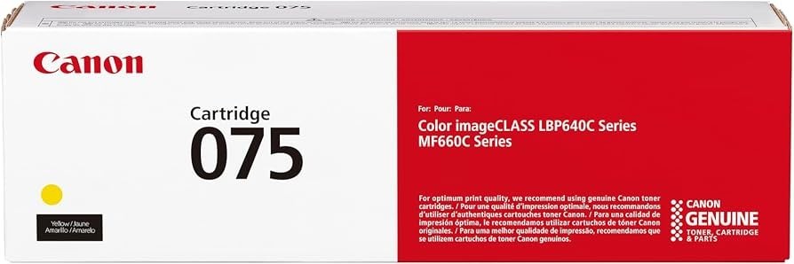 Genuine Canon 075 Toner Cartridge Yellow CRG-075 LBP646 MF665 Sealed