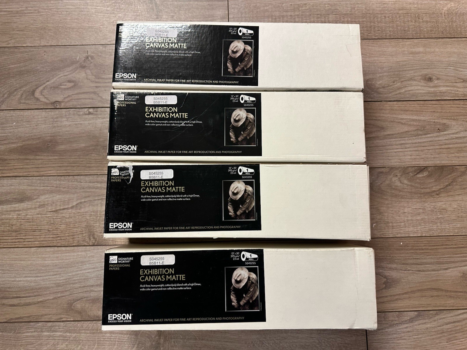Epson S045255 Exhibition Canvas Matte Archival Inkjet Paper 13"x20' Roll Lot 4