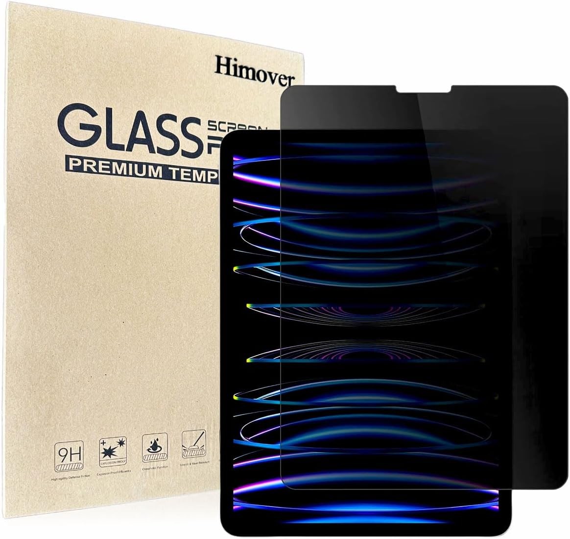 Anti-Spy Tempered Glass Film for iPad Pro 11 inch, iPad Air 10.9 inch, Anti-Scra