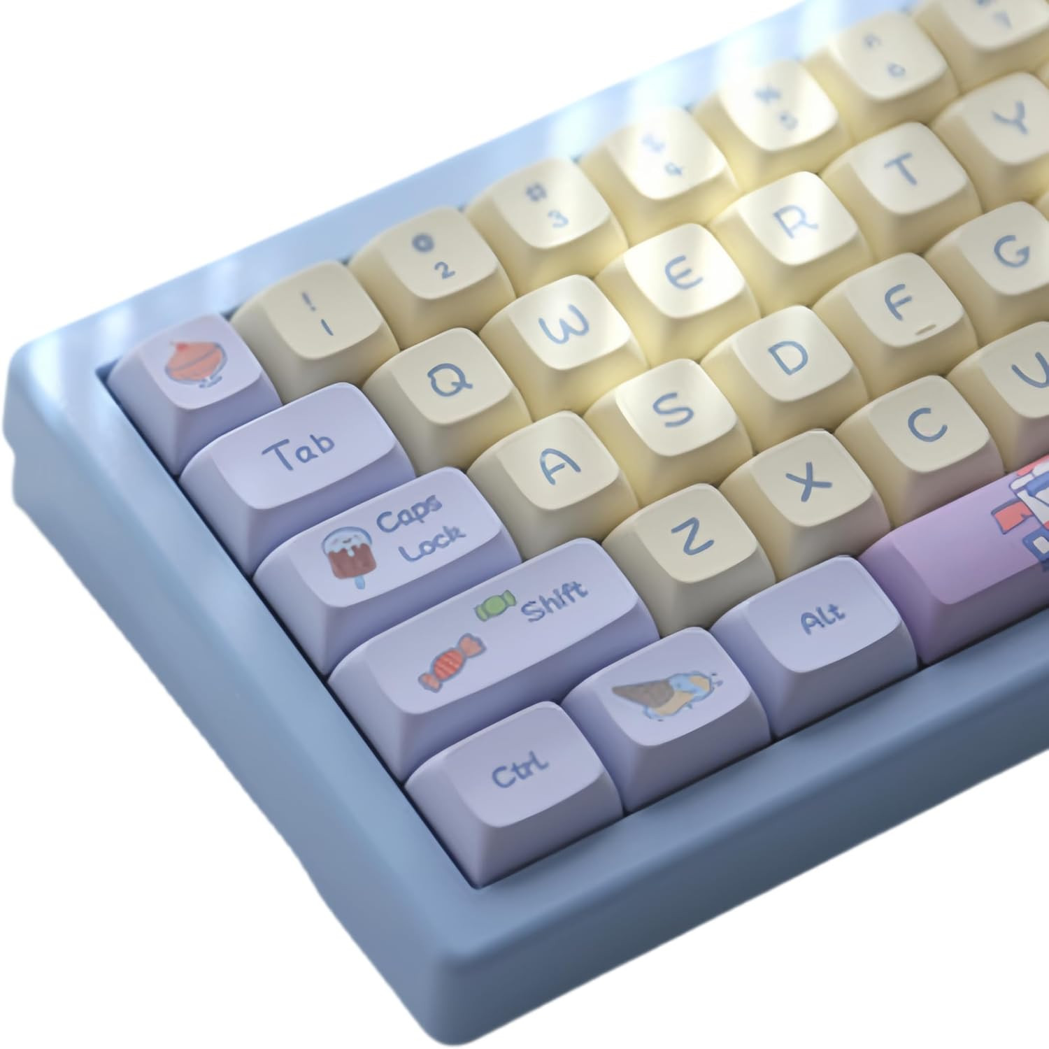 Ice Cream Keycaps XDA Profile Custom Cute Keys for Mechanical Keyboard,133 Keys