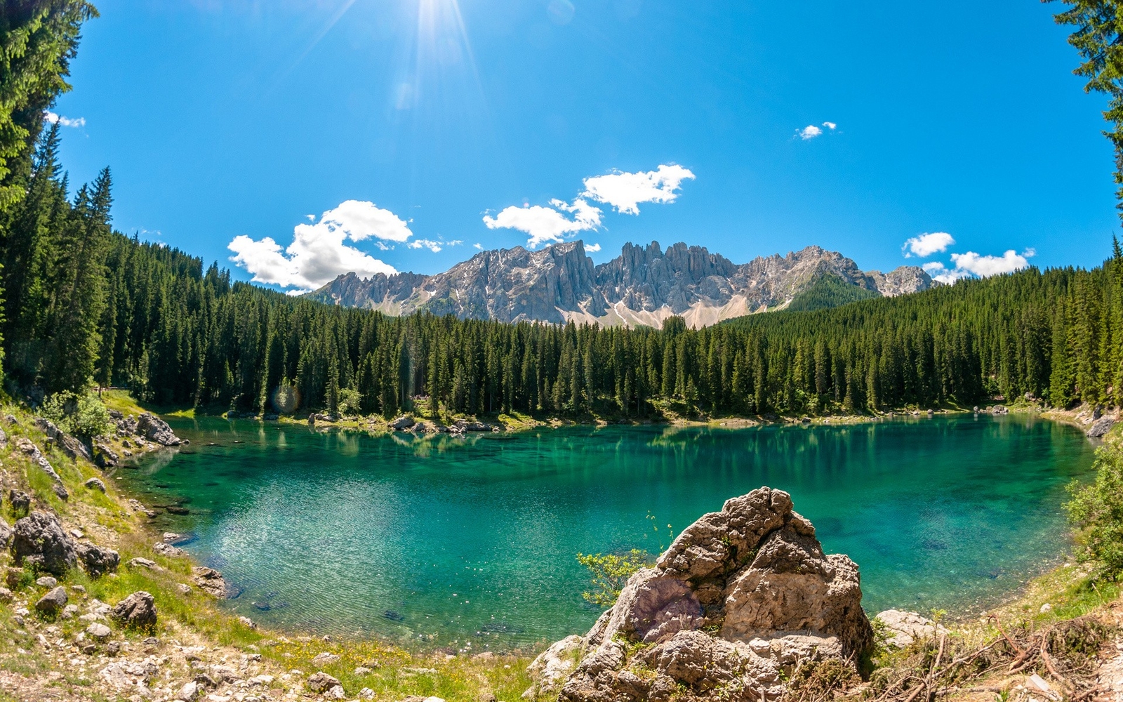 Landscape nature lake mountains forest Custom Gaming Mat Desk