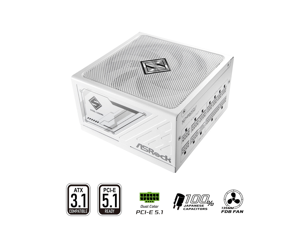 ASRock Steel Legend SL-850GW 850W 80 PLUS GOLD & Cybenetics PLATINUM Full