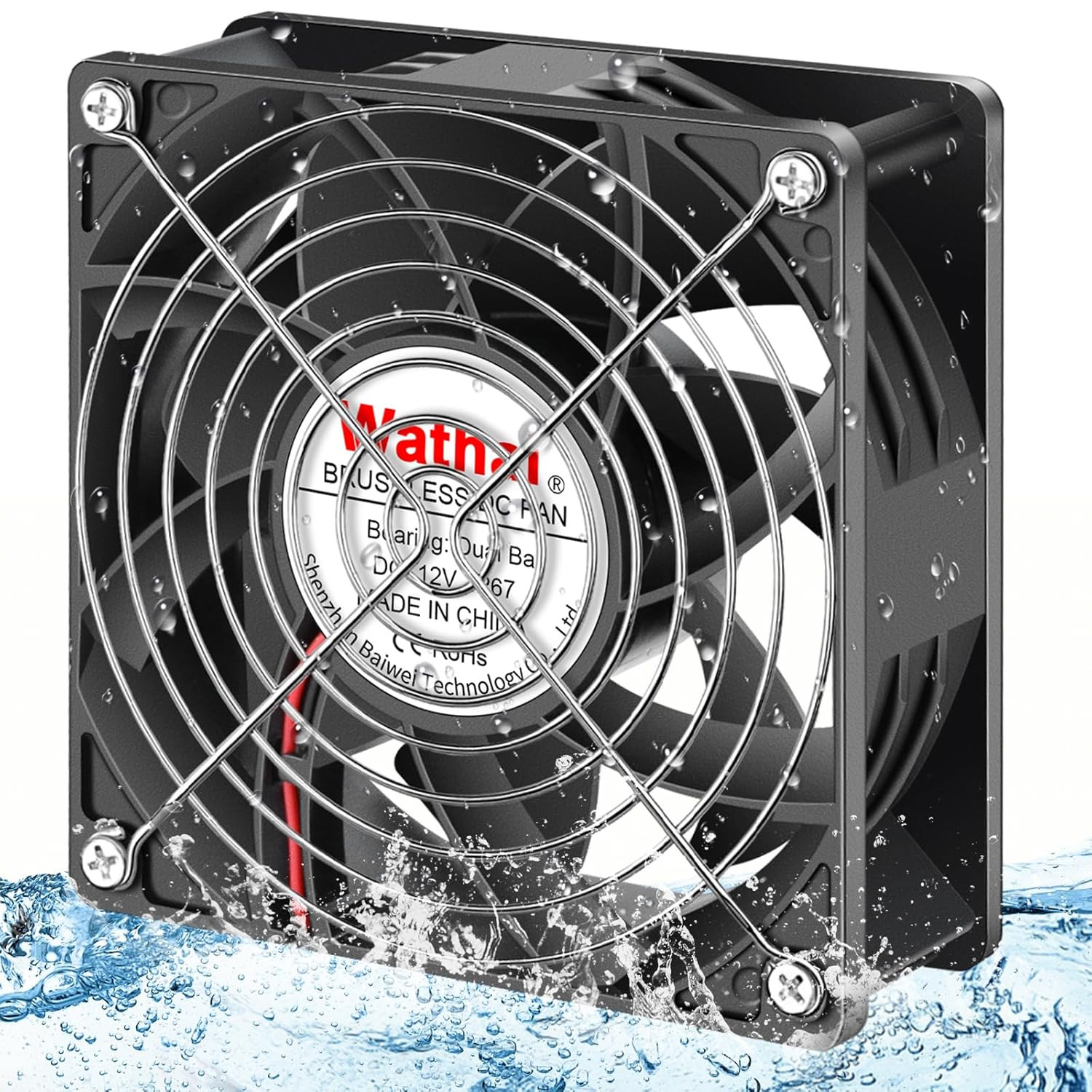 IP67 120Mm X 38Mm 12V Waterproof Exhaust Fan Dual Ball High Speed | IP67
