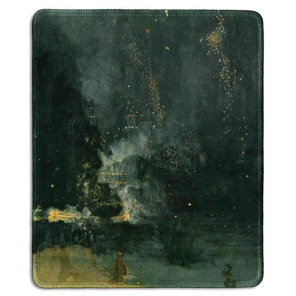 dealzEpic Art Mousepad Nocturne in Black and Gold 9.5x7.9