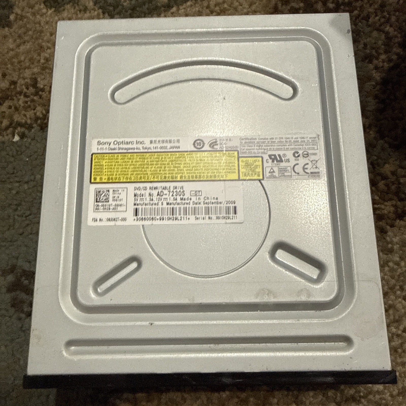 SONY MODEL AD-7230S DVD/CD REWRITABLE DRIVE