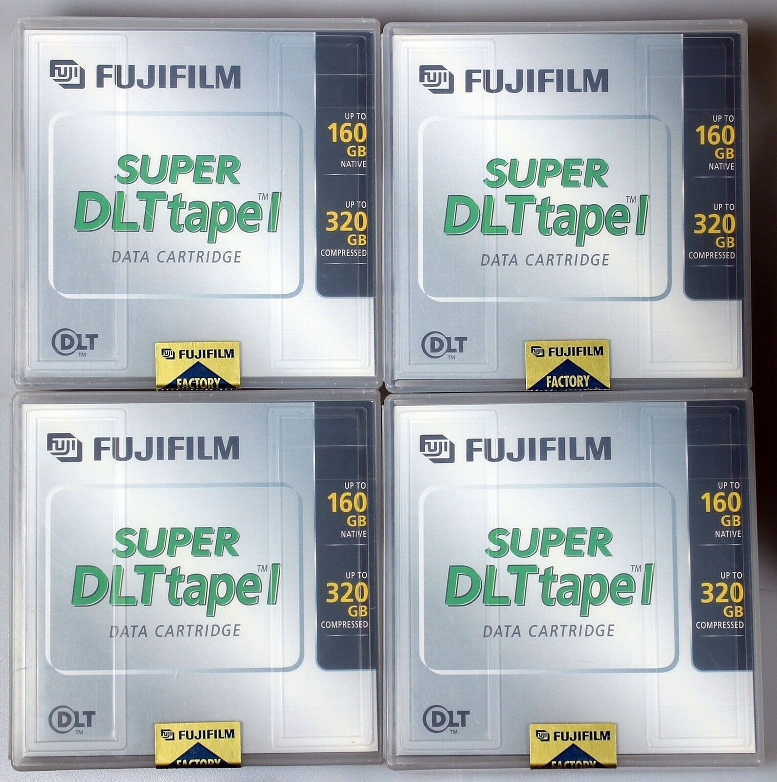 Lot of 4 Fujifilm Super DLTtape I Data Cartridges SDLT1 160GB/320GB New Sealed