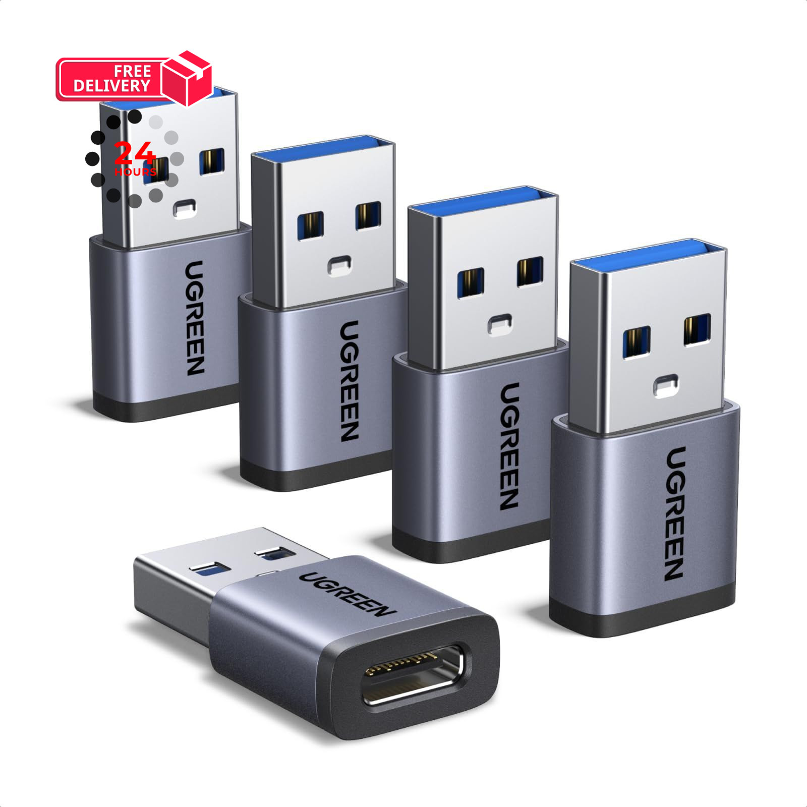 UGREEN USB to C Adapter 5 Pack, 10Gbps USBC Female A Male small
