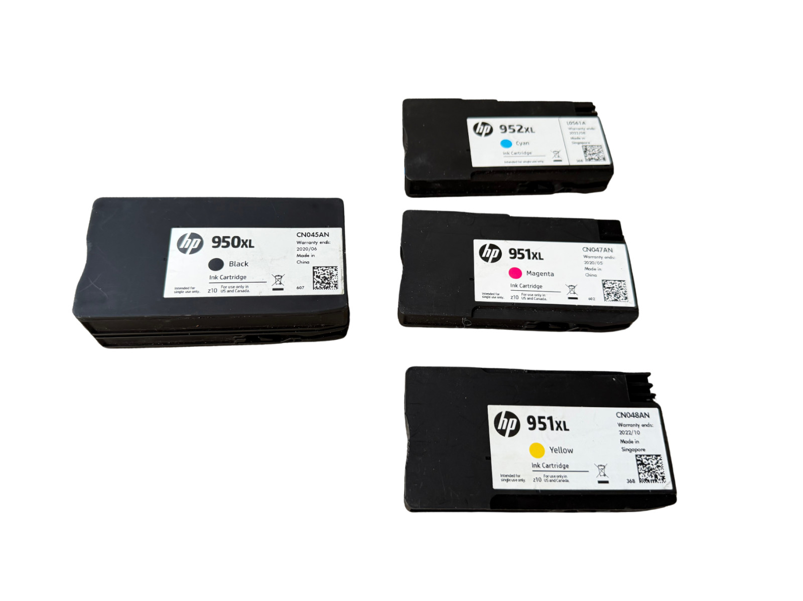 Genuine HP 950XL 951XL Ink Cartridges Black Cyan Magenta Yellow Open Box Used