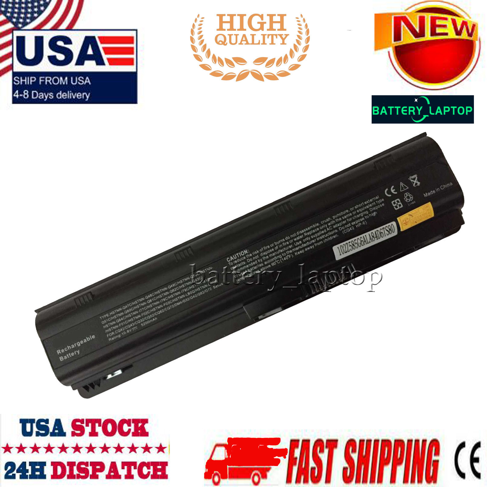 New 6 cells Laptop Battery for HSTNN-YB0X MU06 MU06047 MU06055 MU09XL HSTNN-F03C
