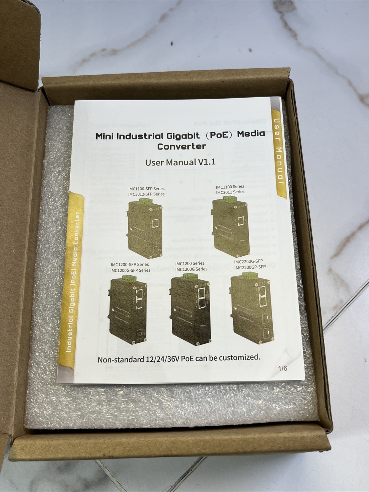 Mini Industrial 5 Ports Gigabit Switch Hardened, RJ45 Ethernet Din Rail Mount