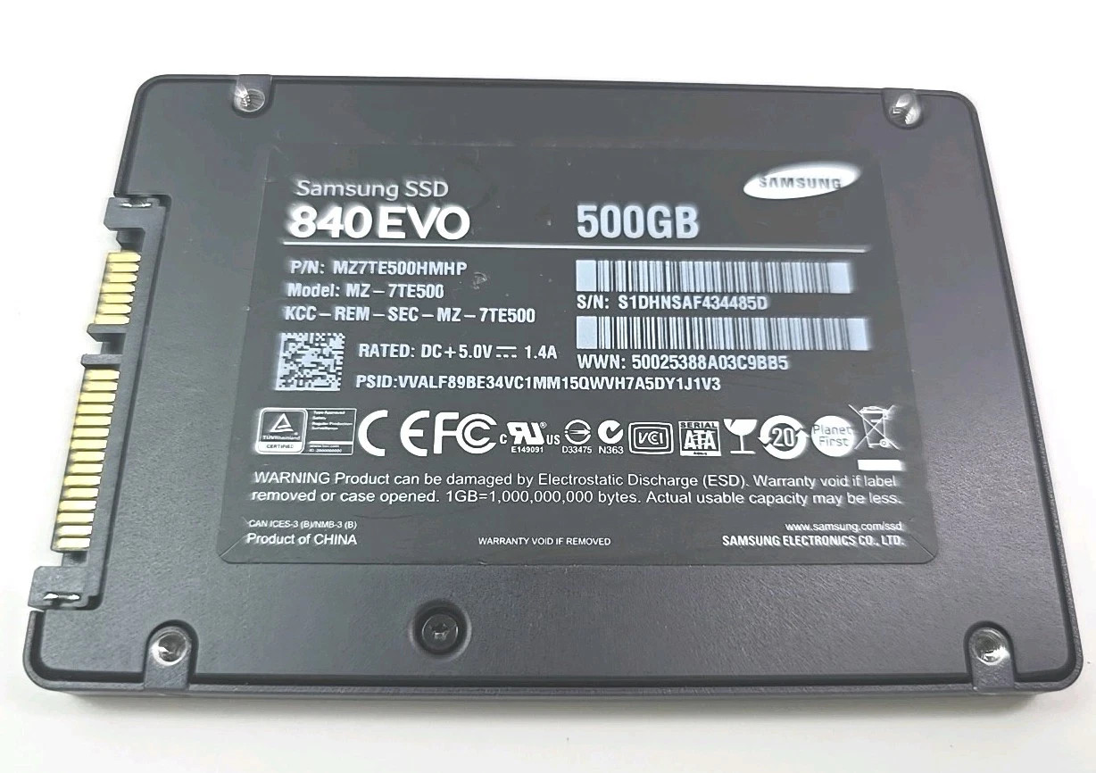 Samsung 840 EVO 500GB 2.5" SATA SSD Solid State Drive