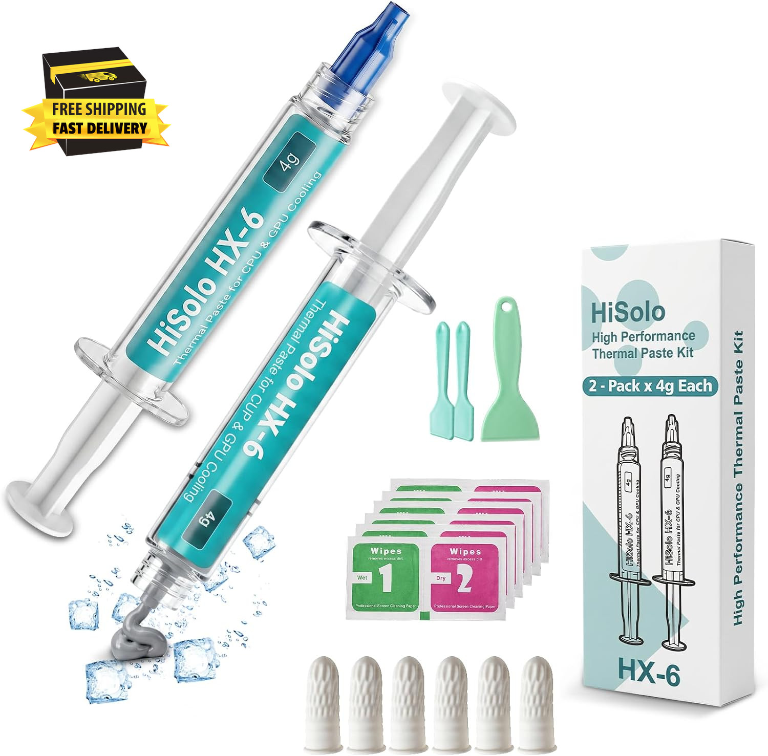 2 Pack 4G Each Premium High-Performance Thermal Paste Kit | Professional Upgrade