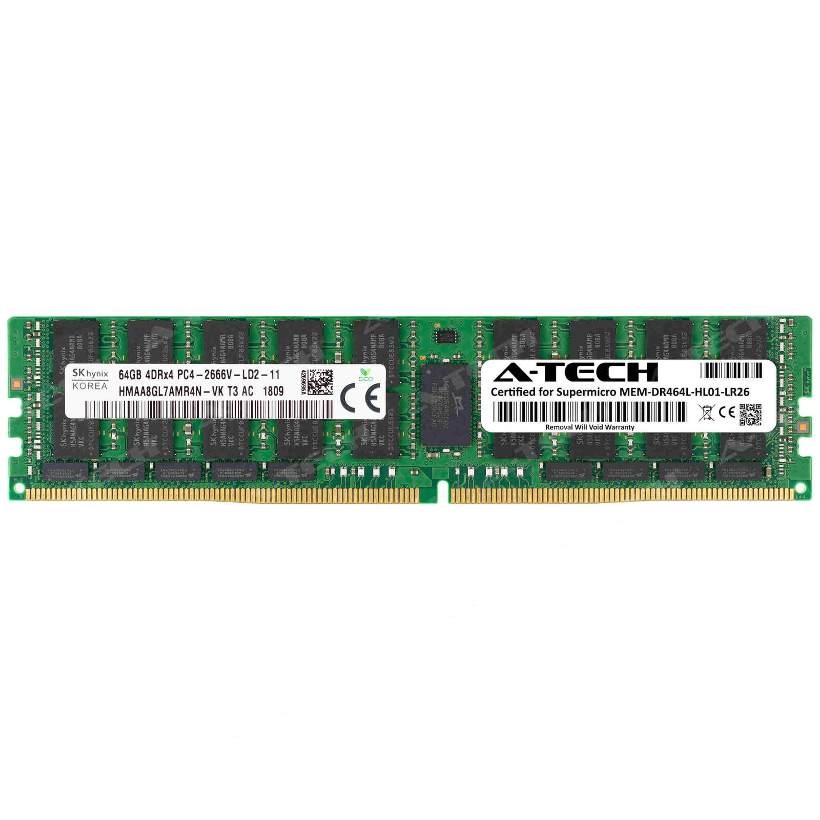 64GB DDR4 PC4-21300 LRDIMM Supermicro MEM-DR464L-HL01-LR26 Equivalent Memory RAM