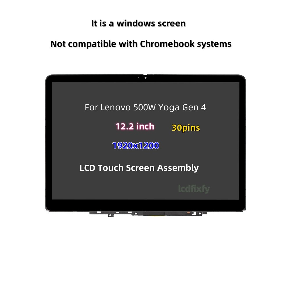 For Lenovo 500W Yoga Gen 4 LCD Touch Screen 82VQ0016US 5M11H61348 Replacement 