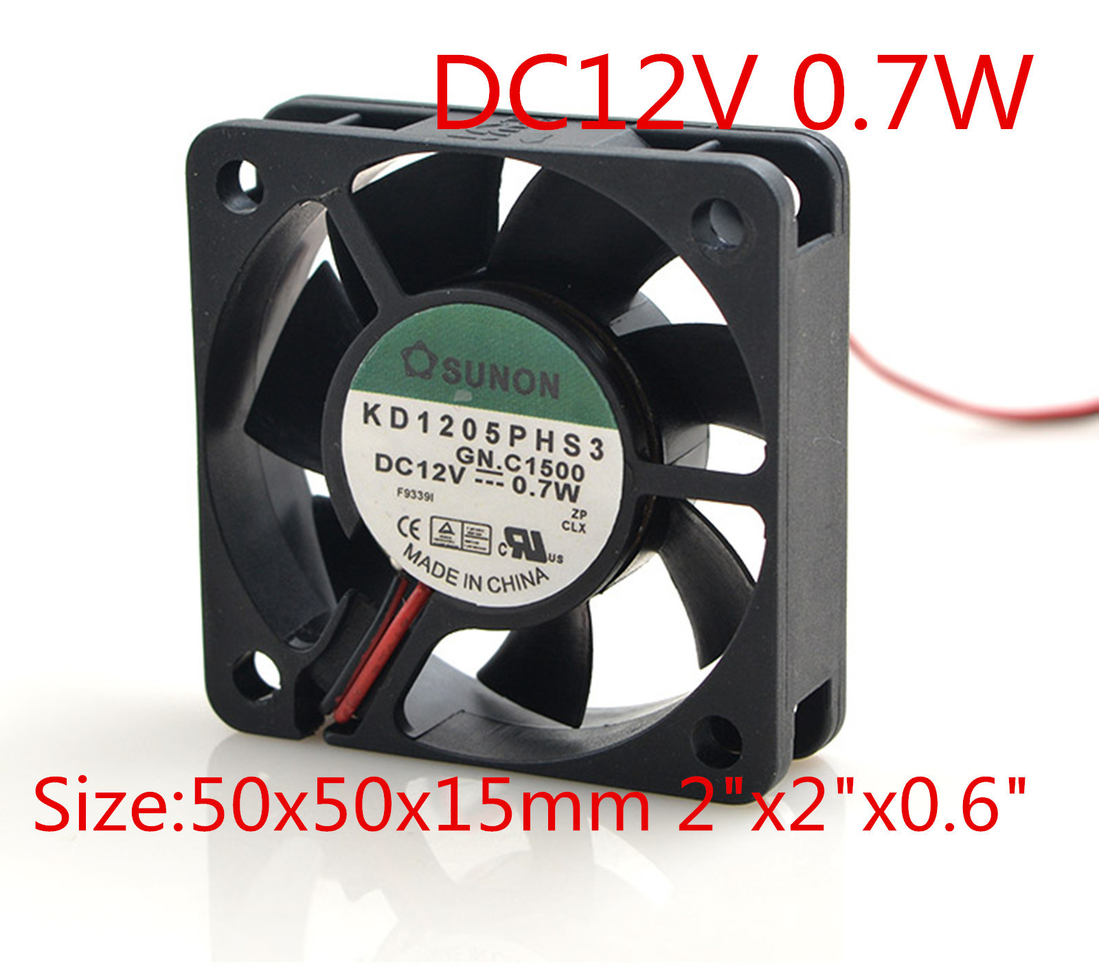 New SUNON Cooling Mute Fan KD1205PHS3 12V 0.7W 5CM 5015 50x50x15mm 2"x2"x0.6"