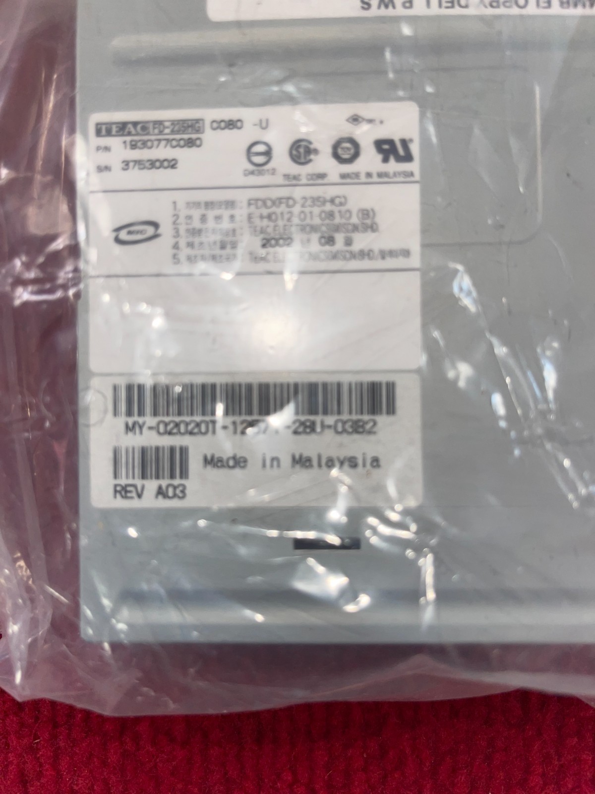 Teac Dell 3.5" 1.44MB Floppy Disk Drive FDD 02020T FD-235HG no faceplate NEW