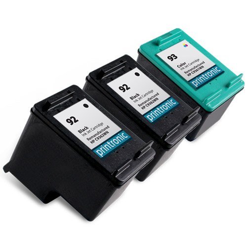 Reman HP 92 Black 93 Color Ink Cartridge for HP PhotoSmart C3180 C4180 3PK