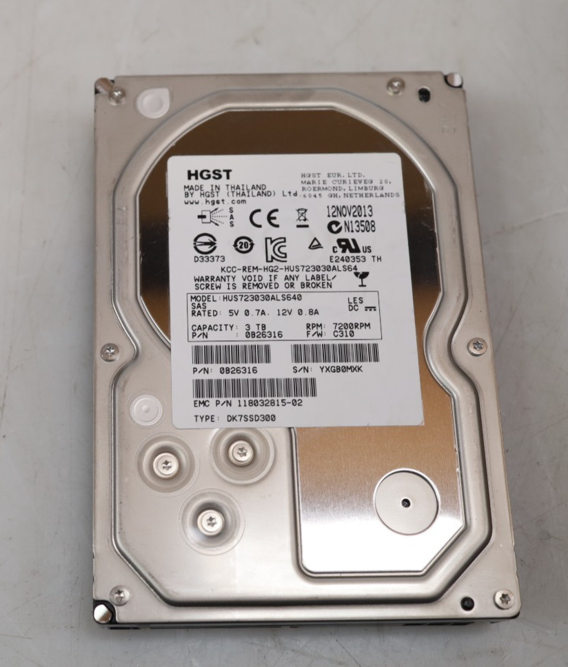 HGST Ultrastar 7K3000 HUS723030ALS640 3TB 3.5" SAS 6Gb/s 7200RPM HDD
