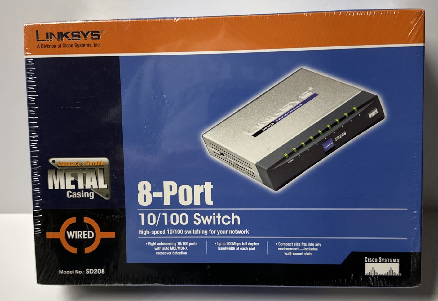 Linksys SD208 Cisco System Gray/Silver 8-Port 10/100 Standalone Network