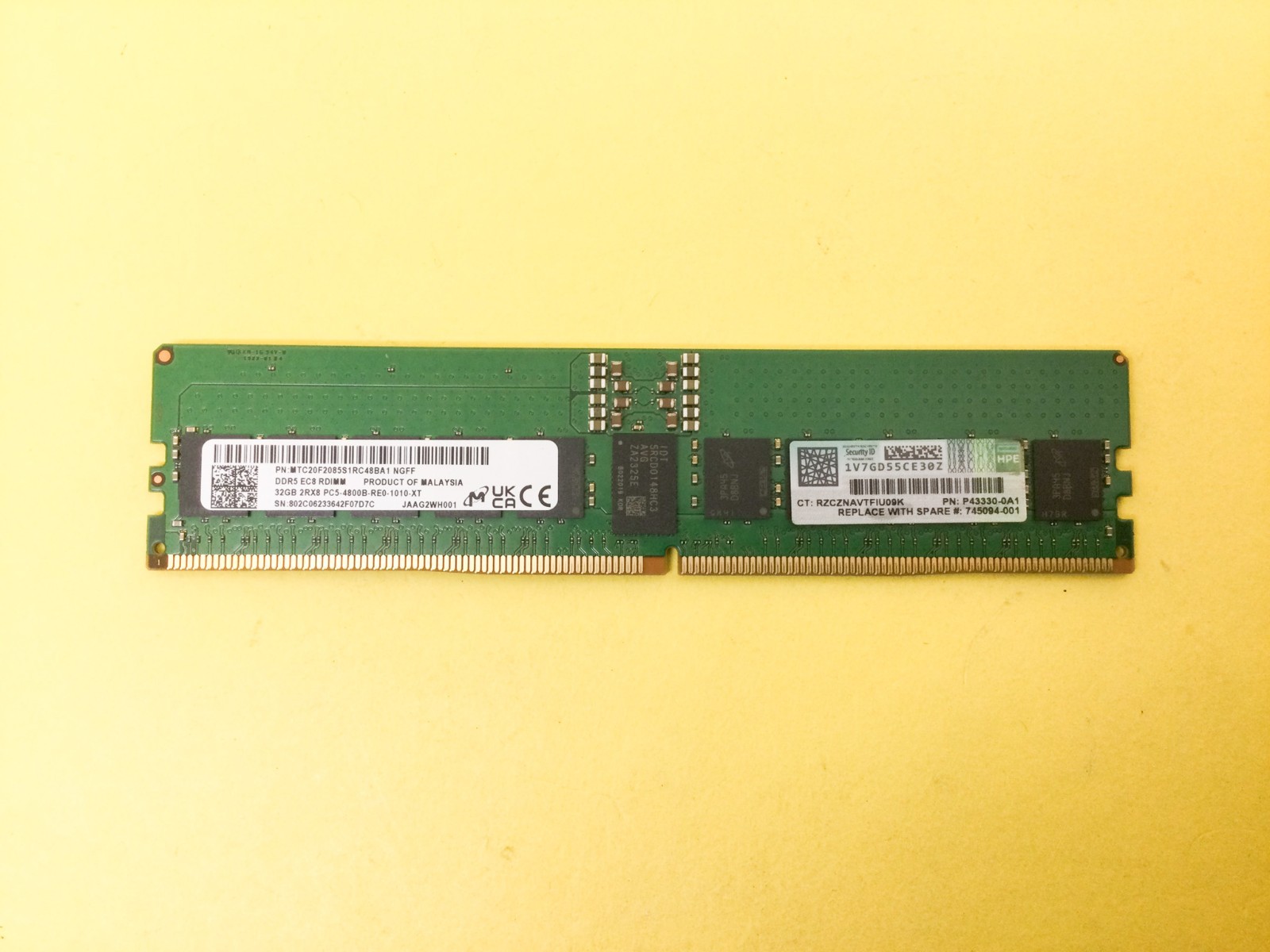 P43330-0A1 HPE 32GB 2RX8 PC5-4800B DDR5 SERVER MEMORY P43328-B21