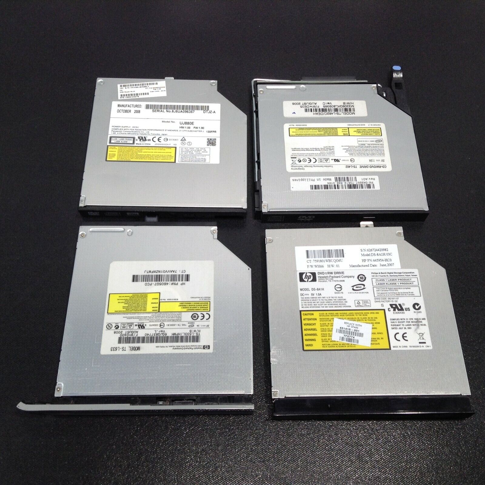 LOT 4 Drives Burners DVD-RW Dell HP TS-L633 DS-8A1H TS-L462 UJ880E