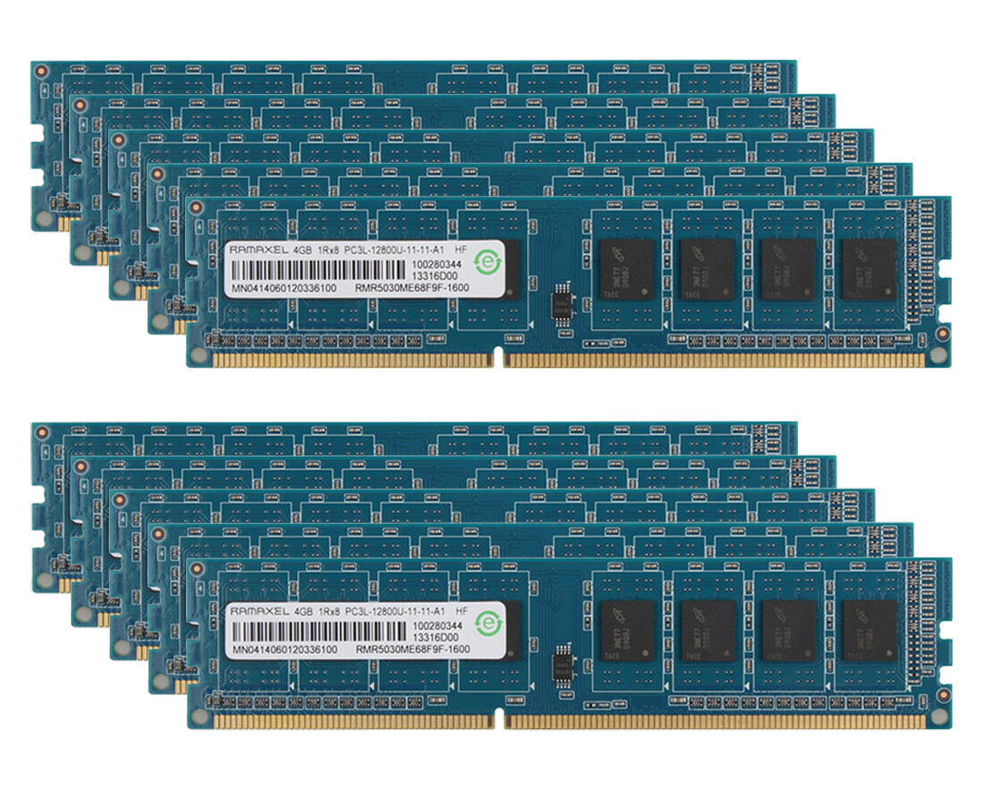 Ramaxel 40 GB DDR3 RAM 10x 4GB 1Rx8 PC3L 12800U 1600MHz Desktop Memory DIMM CL11