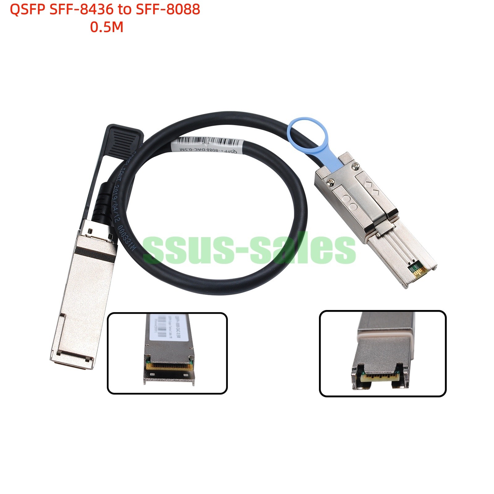 1M/0.5M QSFP SFF-8436 to SFF-8088 External Mini SAS Cable 12Gbps Server RAID