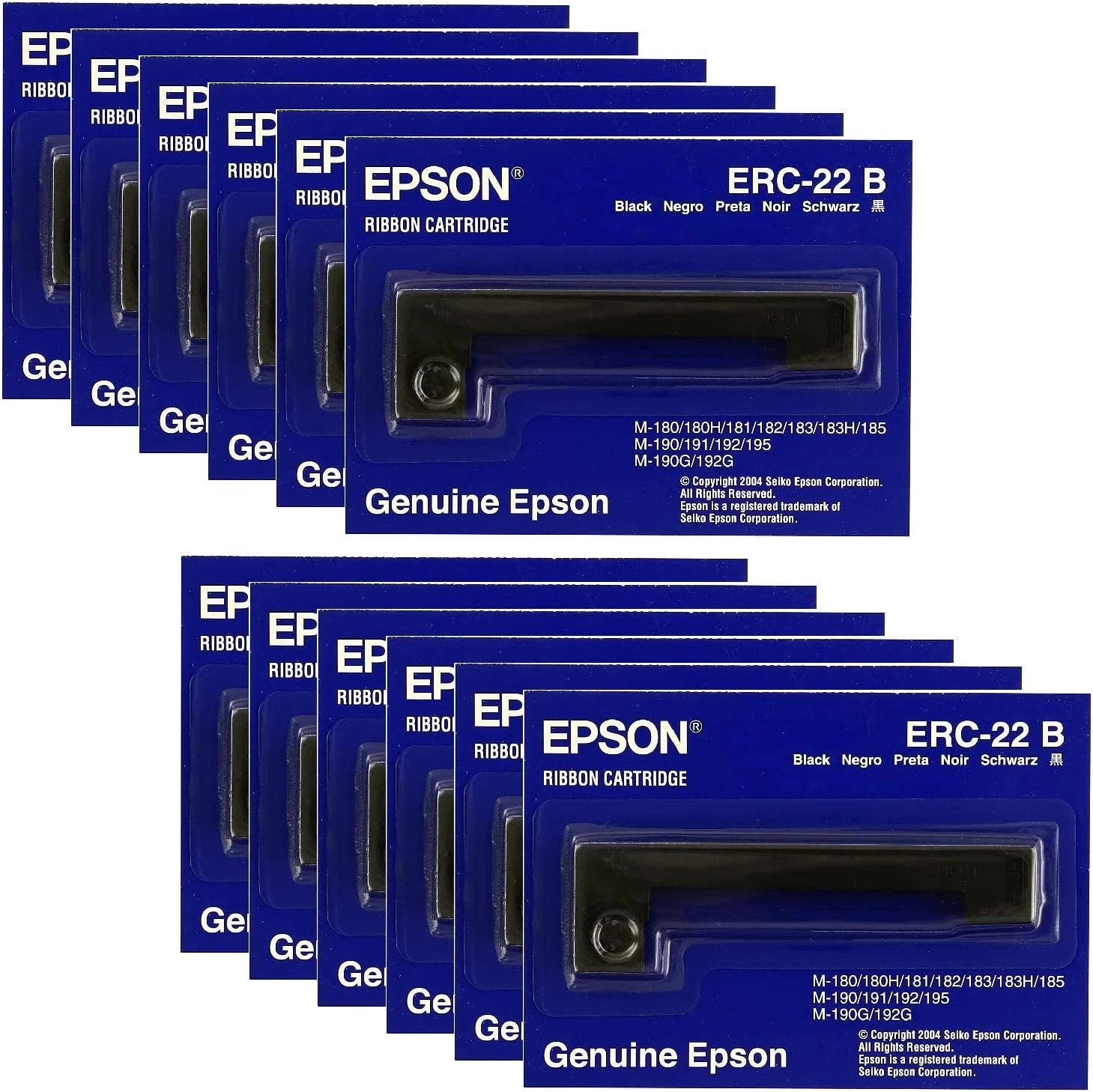 Genuine ERC-22B 12-Pack Black Ribbon Cartridge For M-180 M-181 M-183 M-185